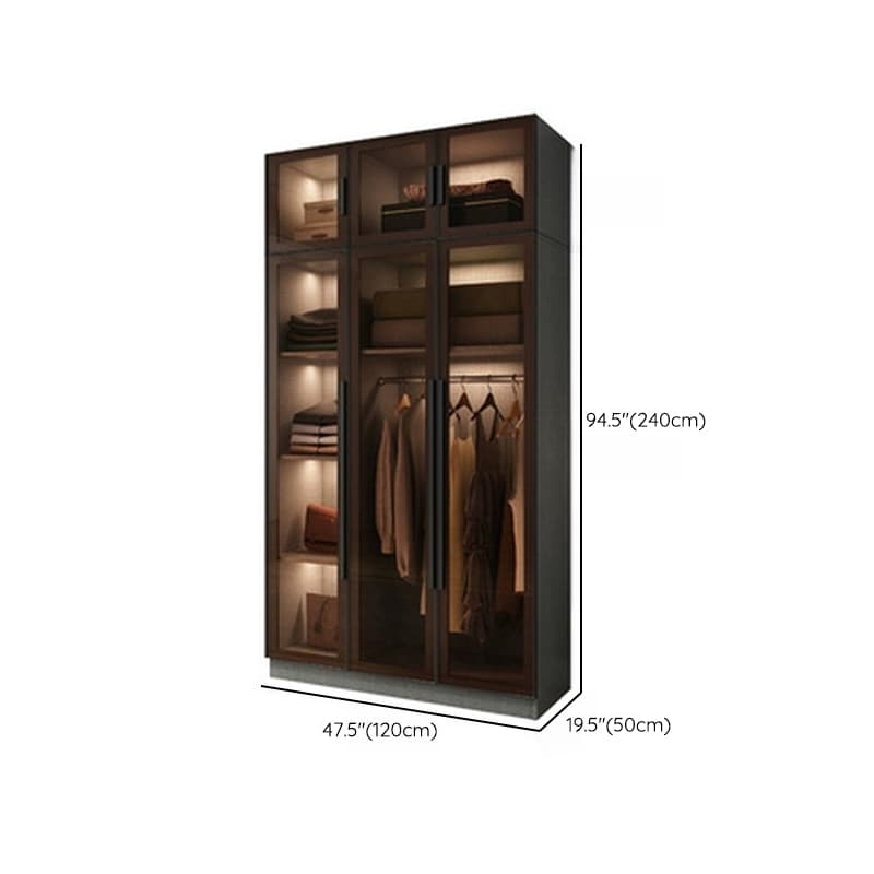Ink Casual Lumber Wardrobe with Soft Close Door, Interior Shelves, and Hanging Rod thumbnail 26