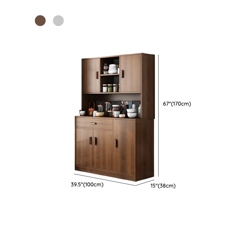 Trendy Narrow Kitchen Cabinet Base with Multiple Drawers and Doors, 2/3 Interior Shelves, Compartment Storage, and Lumber Countertop thumbnail 23