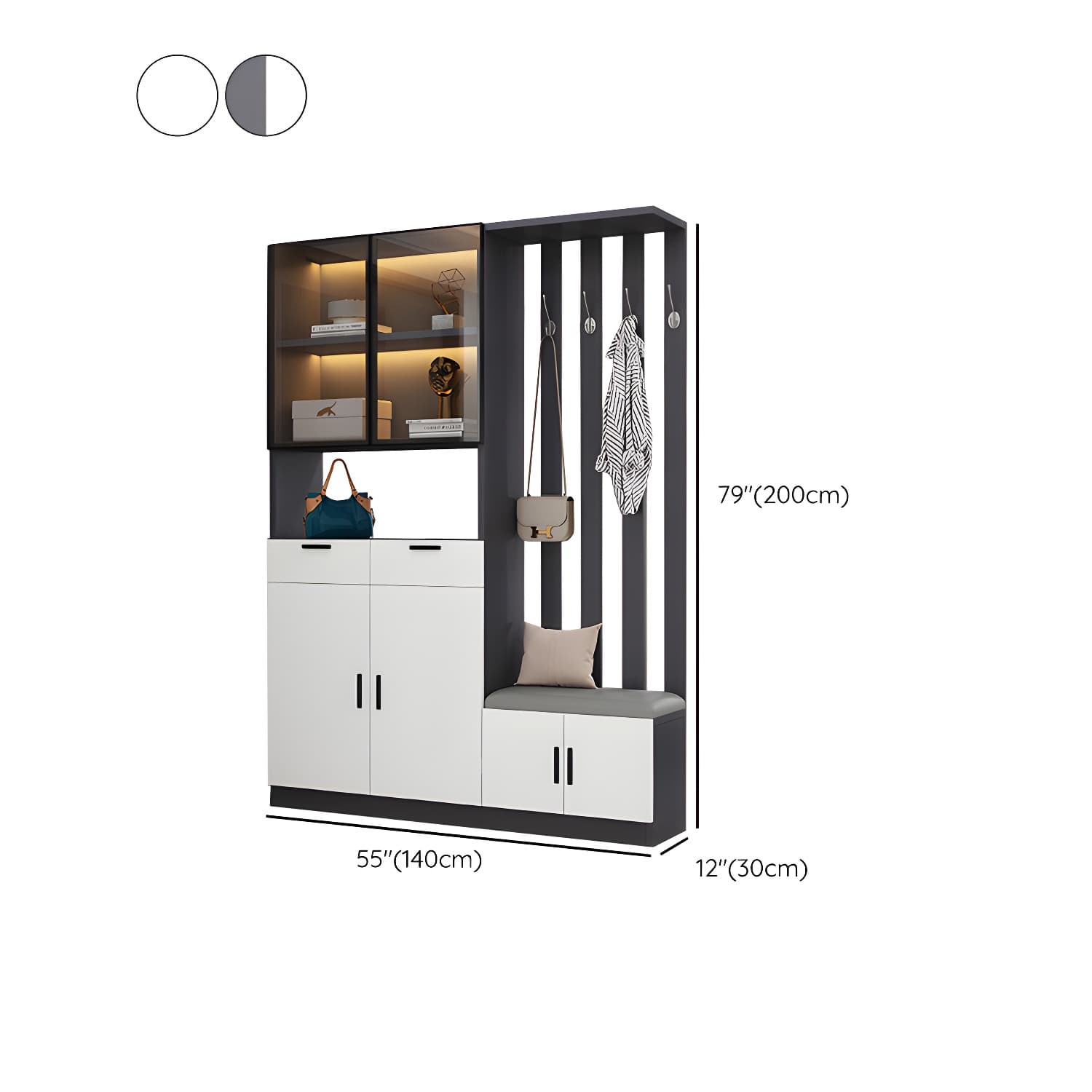 Contemporary Style Wooden 3-door Accent Cabinet with Drawer and Shelf thumbnail 20