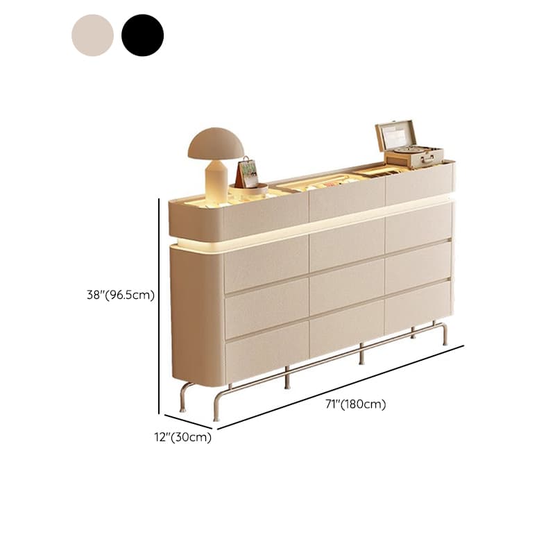 Simplistic Hardwood Double Dresser with 8 Horizontal Drawers and LED Lights thumbnail 22