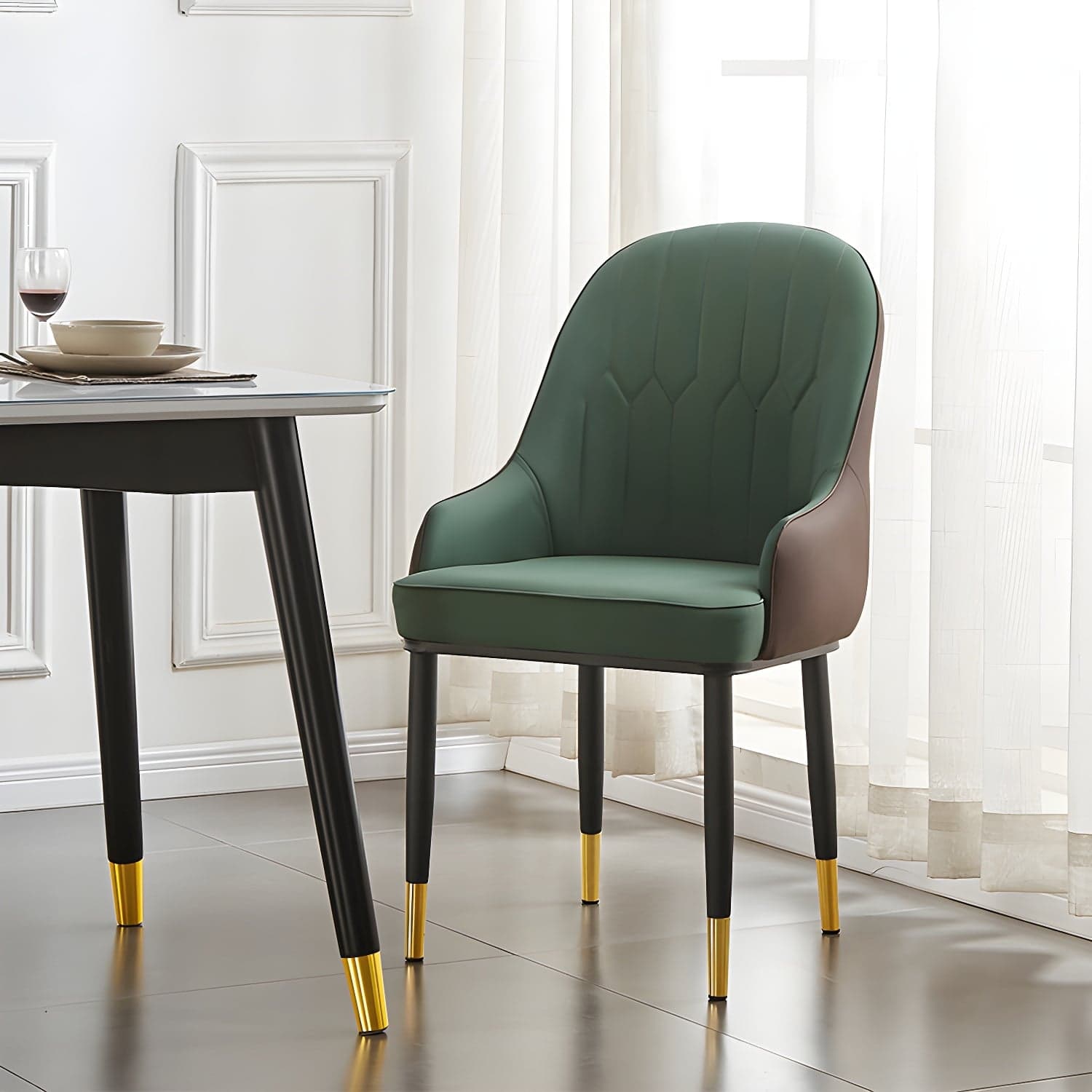 Contemporary Metal Dining Room Chairs Upholstered Dining Armchairs for Home Use thumbnail 11