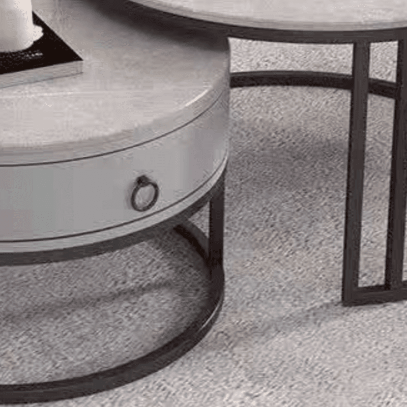 Nested Coffee Table with Rounded Top and Structured Base for Foyer Use thumbnail 11