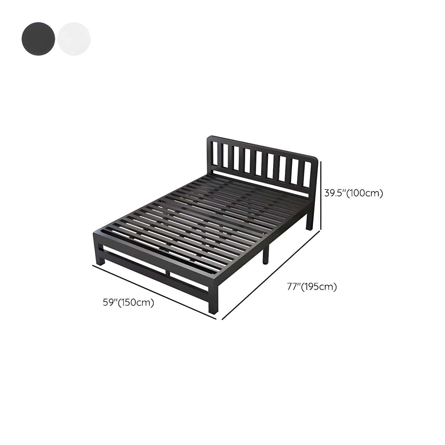 Contemporary Metal Bed Frame Solid Color Slat Bed with Custom Gold Legs thumbnail 26
