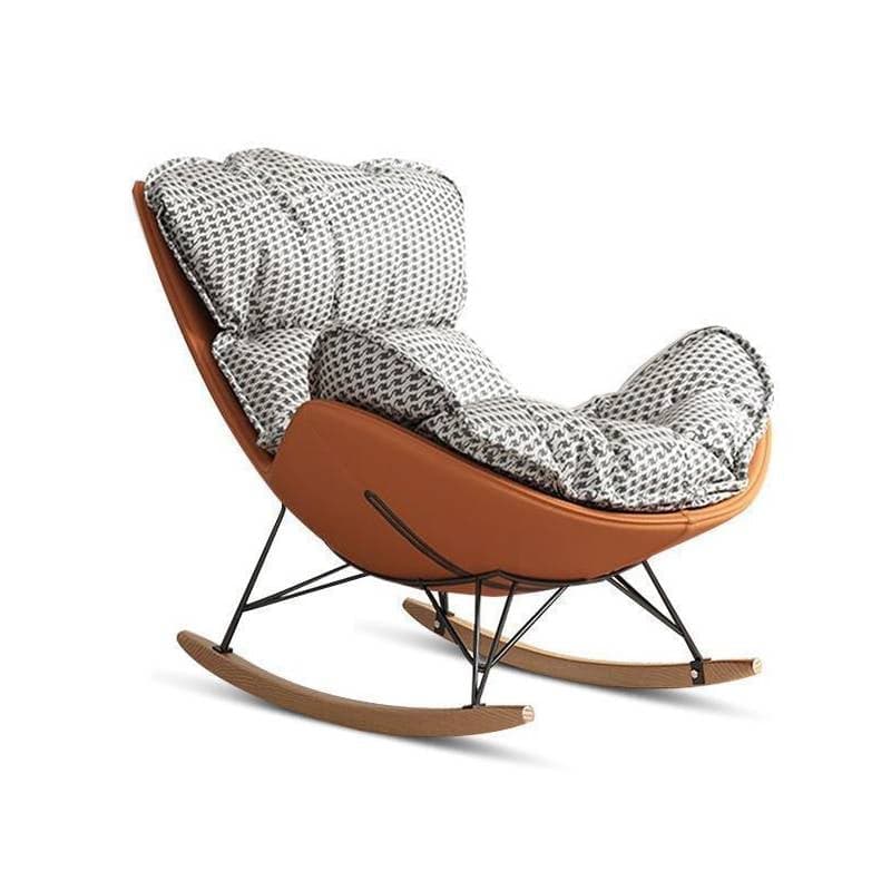 Metal Frame Damp-proof Cushioned Rocking Chair with Flared Arm in a Western Style - image 4