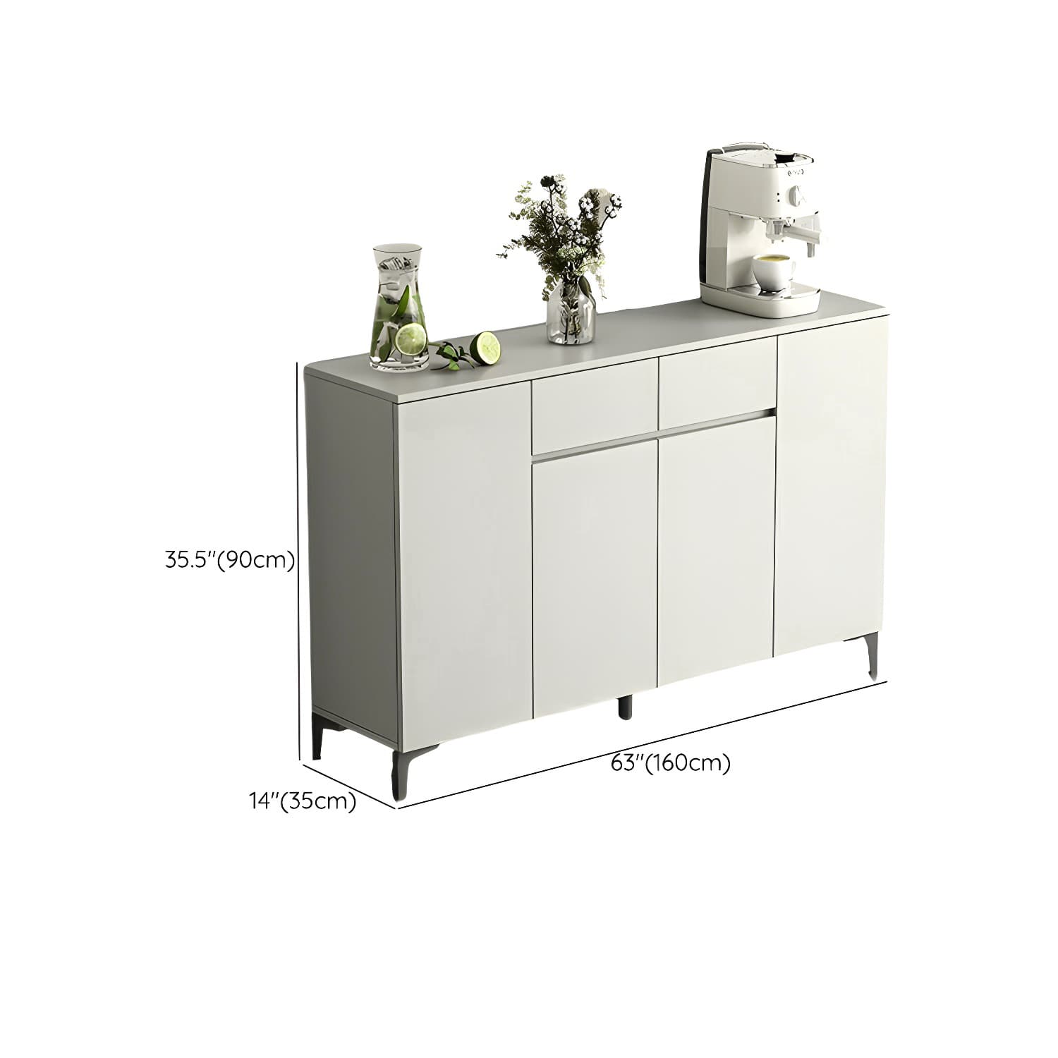 Contemporary Living Room Stone Top Sideboard with Doors and Drawers thumbnail 17