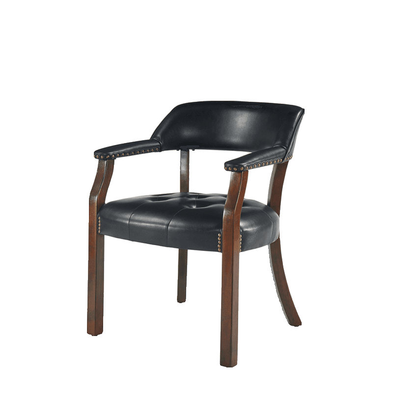 Sturdy Dining Room Arm Chair with Rollers, Decorative Nailhead, and Outlined Frame thumbnail 1