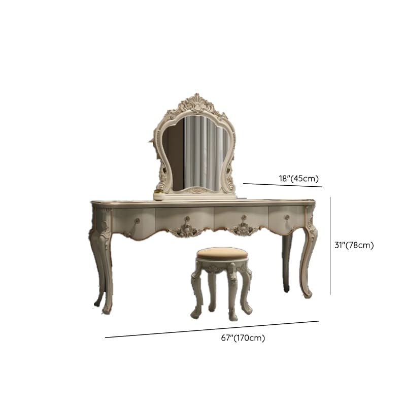 Standard/Small/Large Retro Cream Timber Vanity Set with Chair & Standing Mirror thumbnail 18