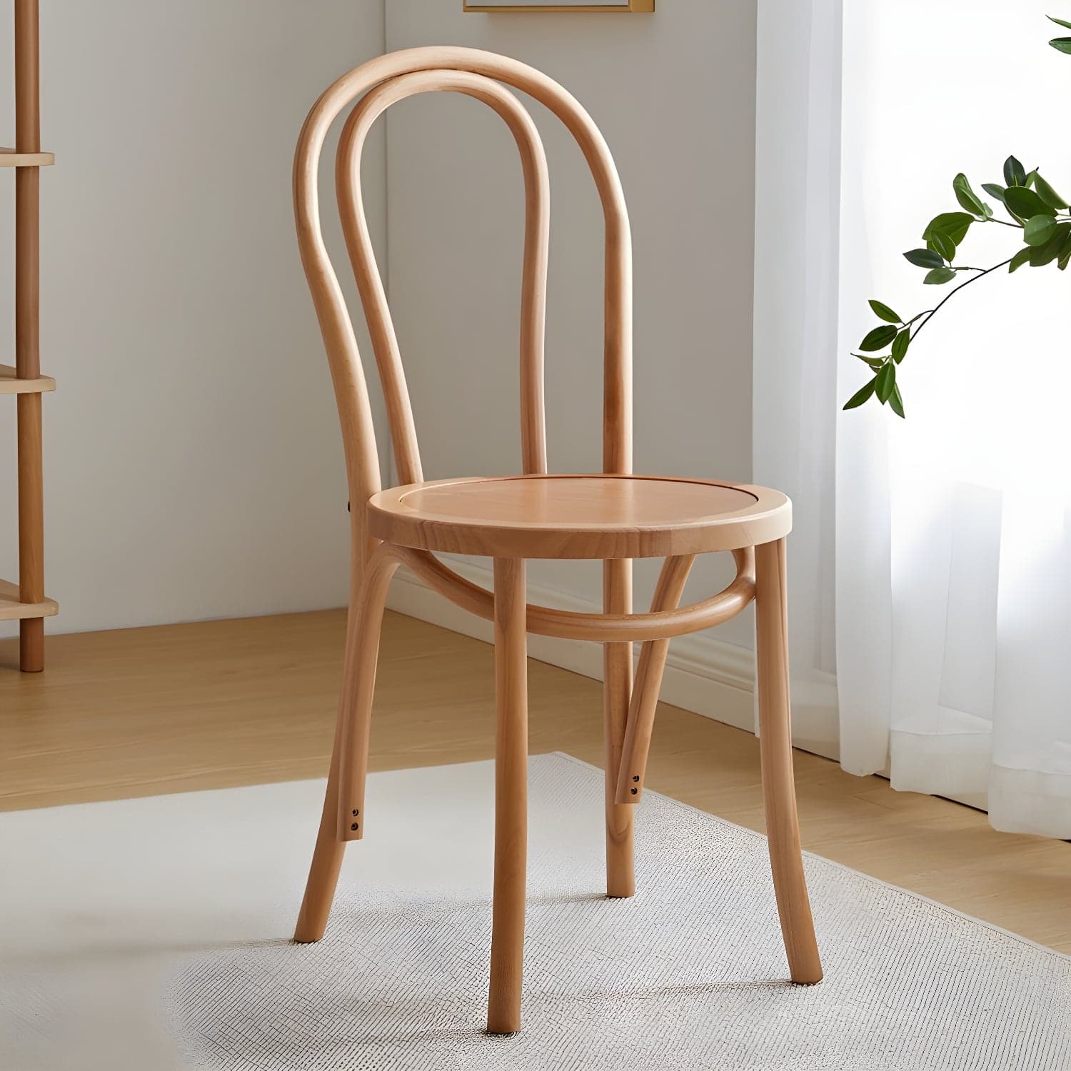 Scandinavian Wooden Side Chair with Standard Height and Armless Design thumbnail 7