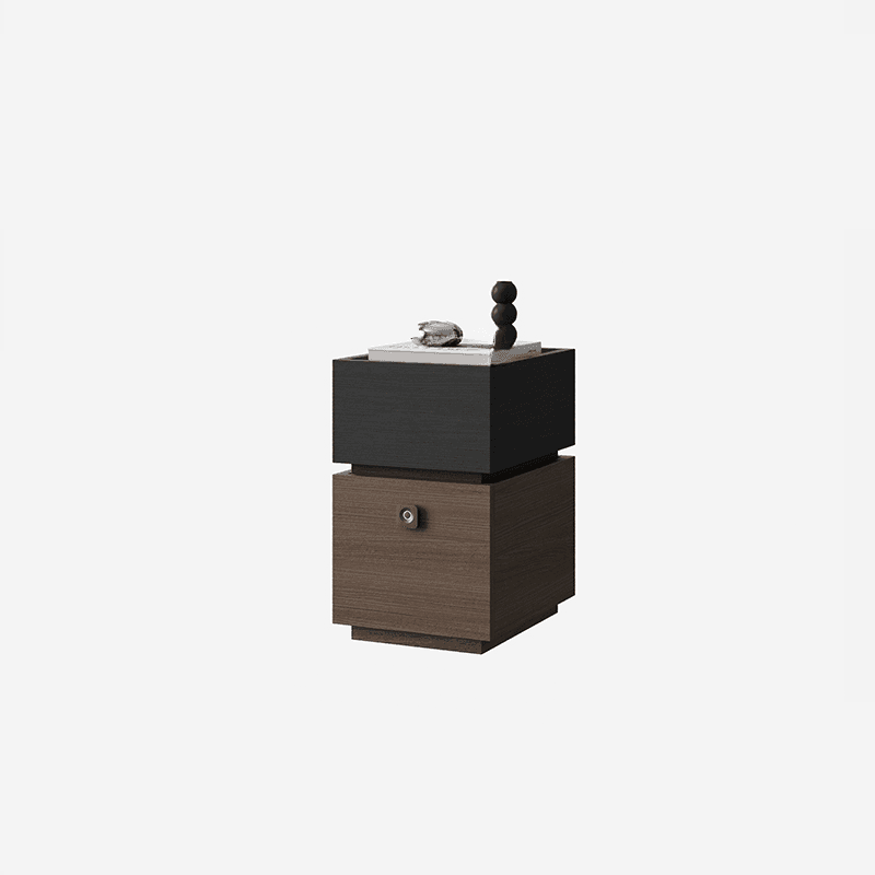 Organic Modern Nightstand With Drawer Organization featuring 2 Drawers and Composite Wood Countertop thumbnail 2