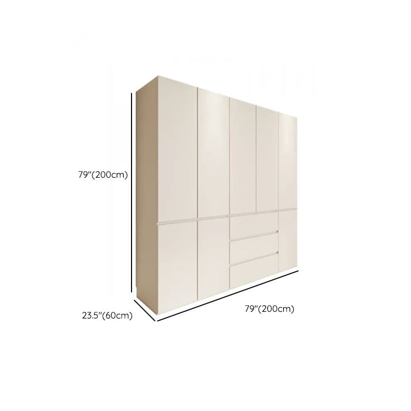 Beige Manufactured Wood Independent Wardrobe Closet with Soft Close Drawer, Soft Close Door, Interior Shelves, and Articulated Mechanism thumbnail 10