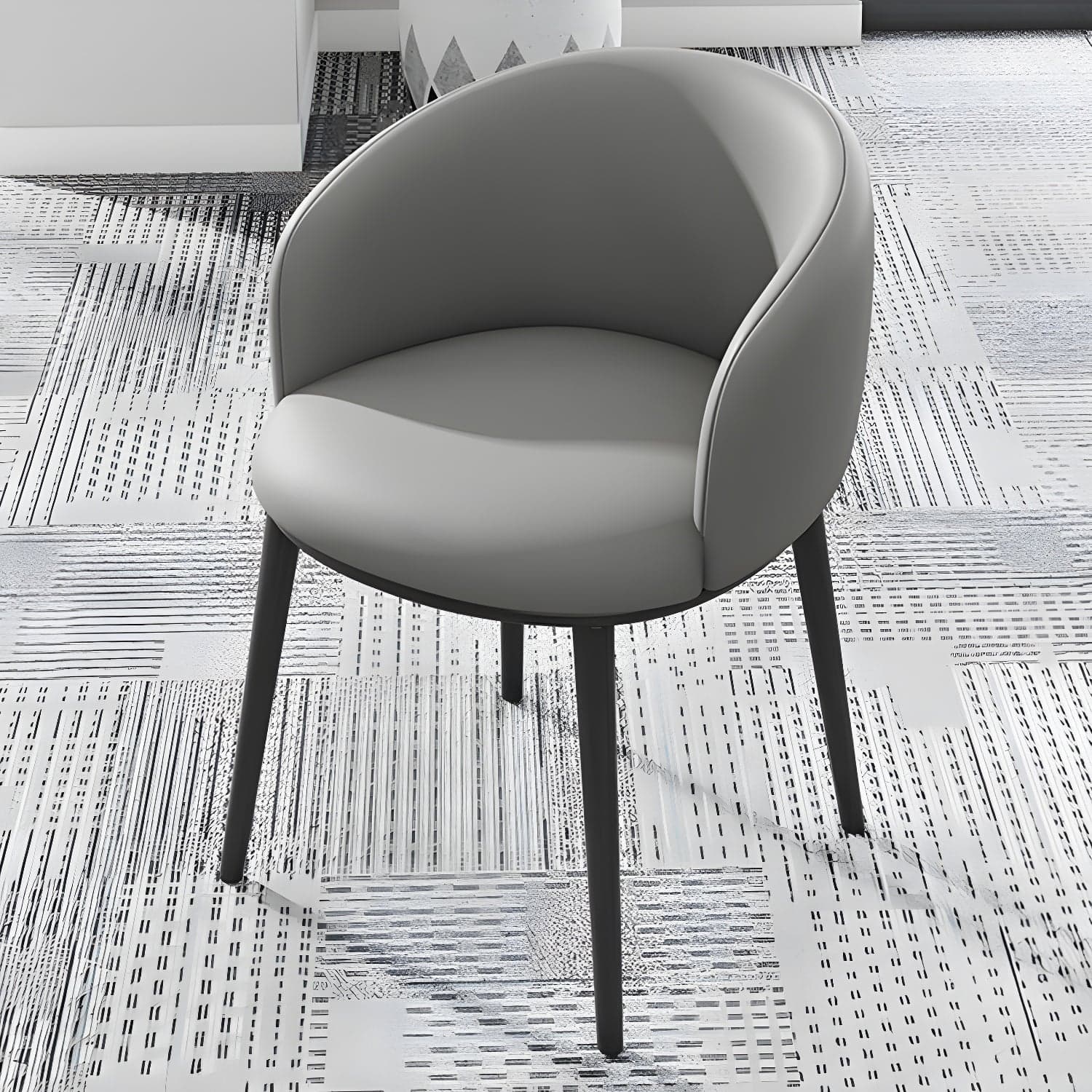 Modern Upholstered Home Arm Chair Solid Back Matte Finish Dining Chair thumbnail 17