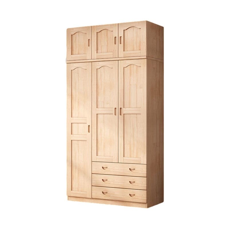 Scandinavian Natural Wood Wardrobe Armoire - 50cm Width - Drawers Included - image 5
