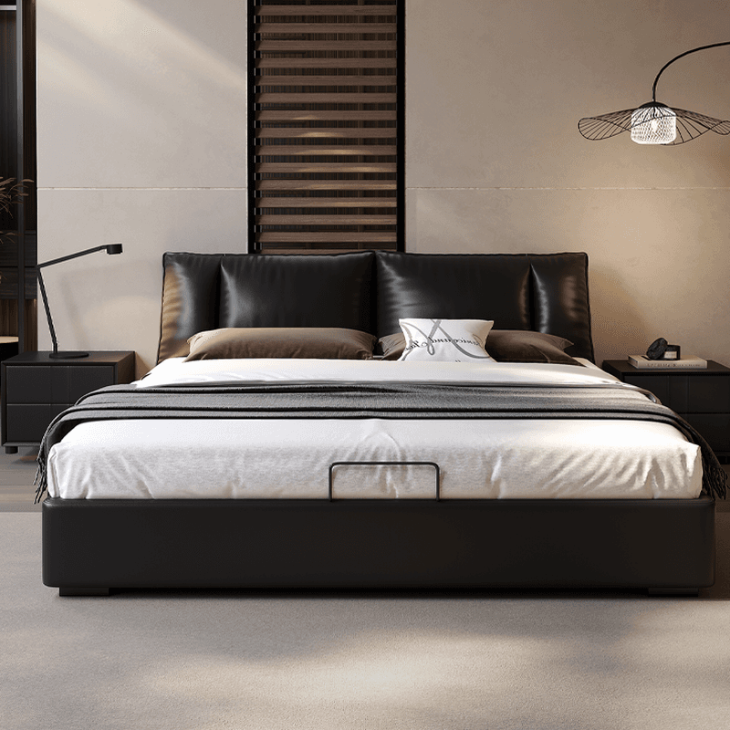 Solid Color Storage Bed/Platform Bed with Down Upholstery for Bedroom thumbnail 2