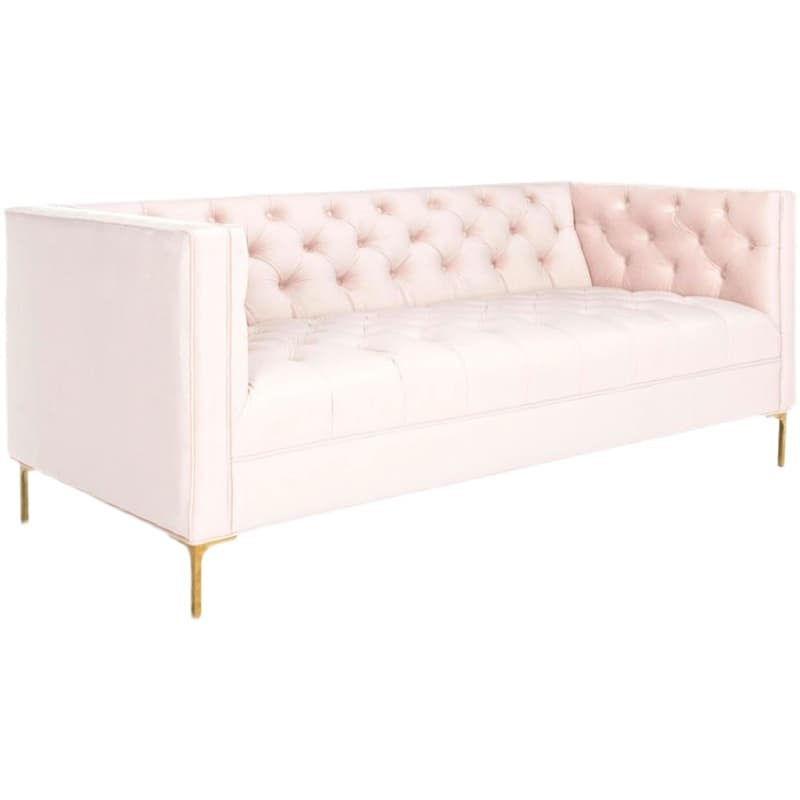 Button-tufted Straight/L-Shape Horizontal/Left Hand Facing Sofa Chaise/Sofa Couch in Rose with Tufted Back thumbnail 3
