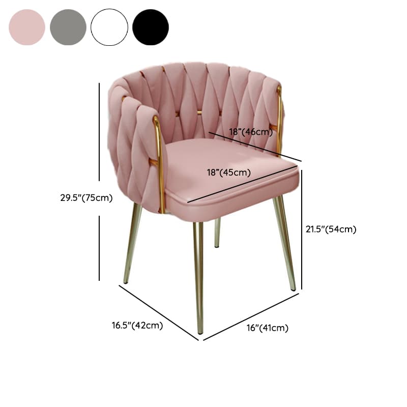 Glam Stable Framed Upholstered Arm Chair with Gold Base and Foot Pads for Dinette, Turned/Non-rotatable thumbnail 11