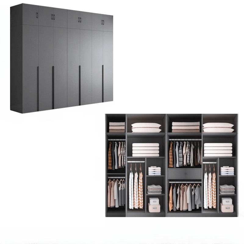 Trendy Dove Grey Wooden Wardrobe with Interior Shelves, Soft Close Door & Hanging Rod thumbnail 7