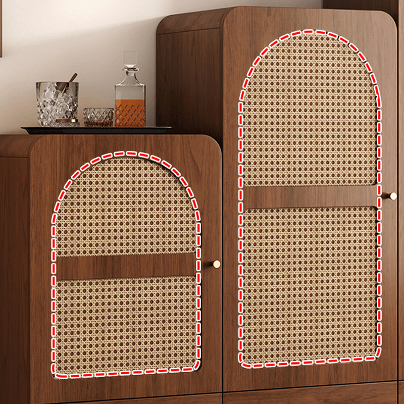 Simple Rectangular Accent Cabinet with Storage, Engineered Wood Countertop, Pull Knobs, Auburn Top, and Soft Close Drawer thumbnail 7
