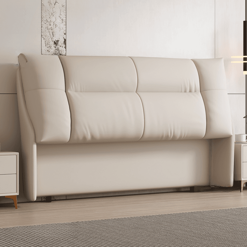 Trendy Panel Headboard in Natural Wood with No Distressing, Rectangle Shape for King/Queen/Full Bed, Cotton Upholstery Fill, Standard Height thumbnail 10