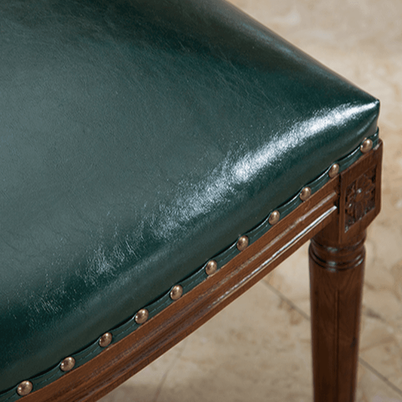 French Sturdy King Louis Back Upholstered Arm Chair/Side Chair with Nailhead Accent, Foot Pads and Weathered Wood Base thumbnail 25