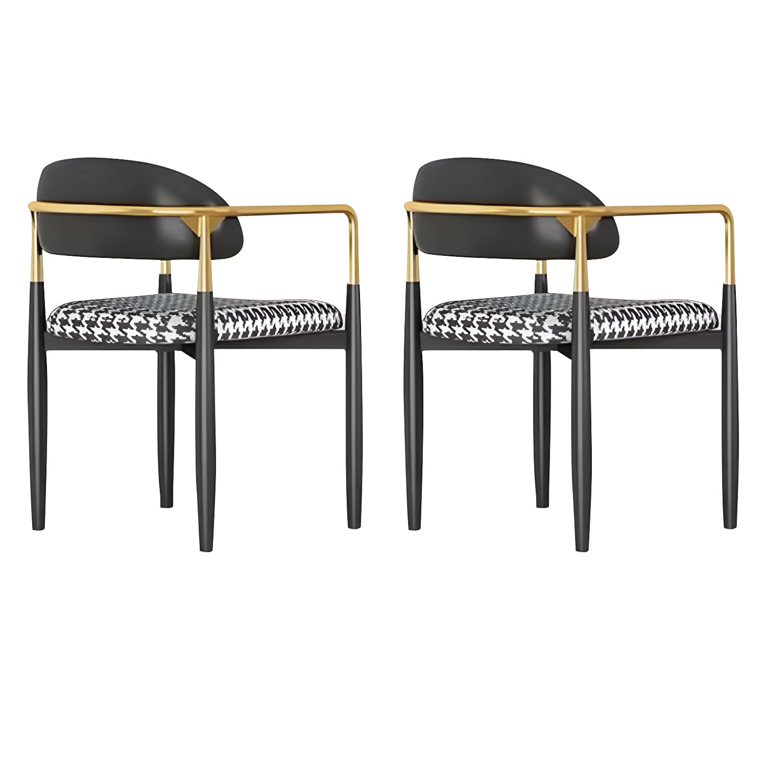 Contemporary Metal Dining Chair Black Legs Dining Room Arm Chair thumbnail 1