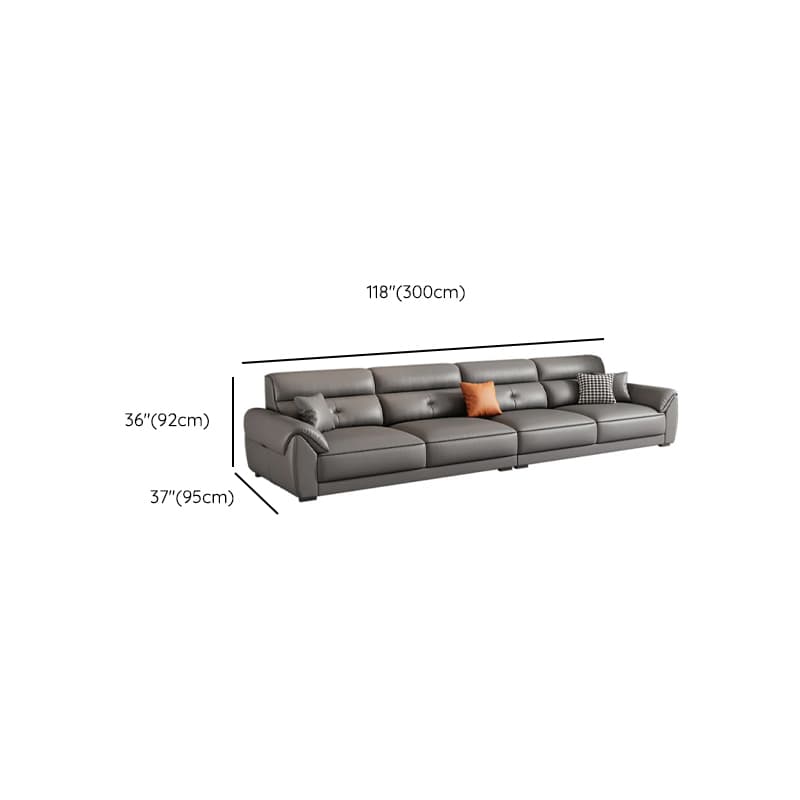 Casual Straight Scratch-repellent Sofa in Dove Grey with Horizontal Orientation, Latex Seat Fill, and Flared Arm thumbnail 12