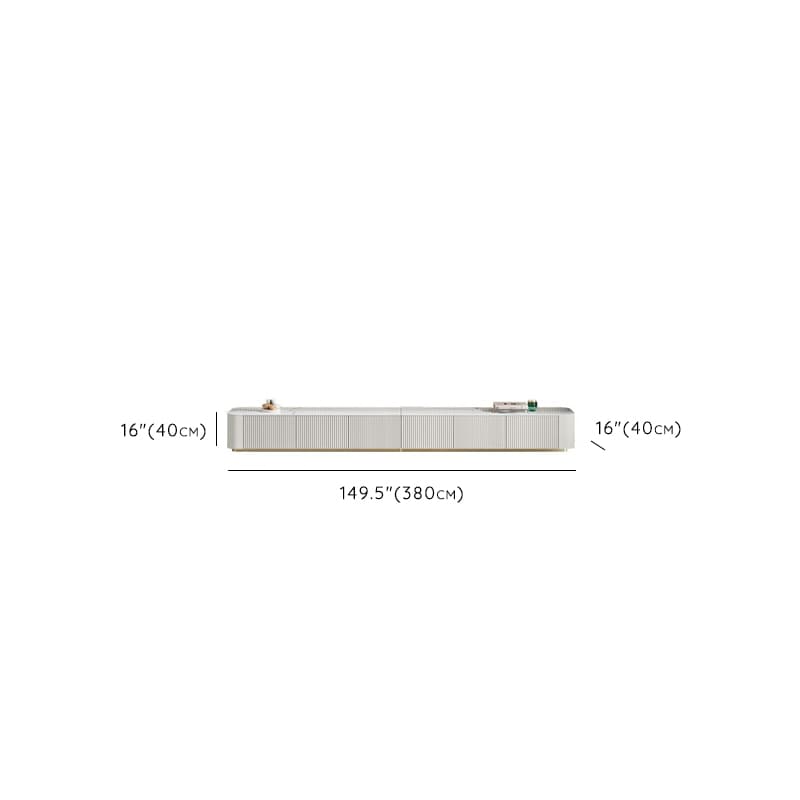 Simple Chalk Sintered Stone Rectangular TV Stand with 6-Drawer/4 Drawers/3-Drawer & Cable Management thumbnail 12