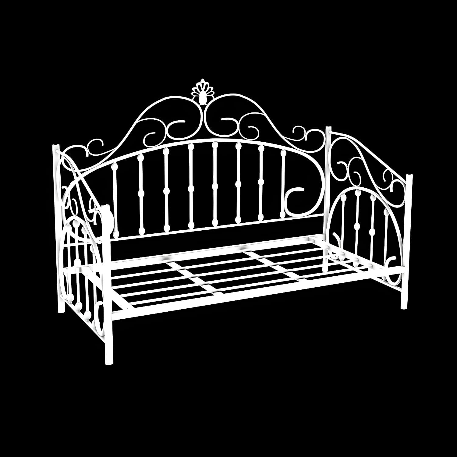 Luxurious Open-Frame Bed 45.28-inch High Metal Child's Bed with Headboard thumbnail 10