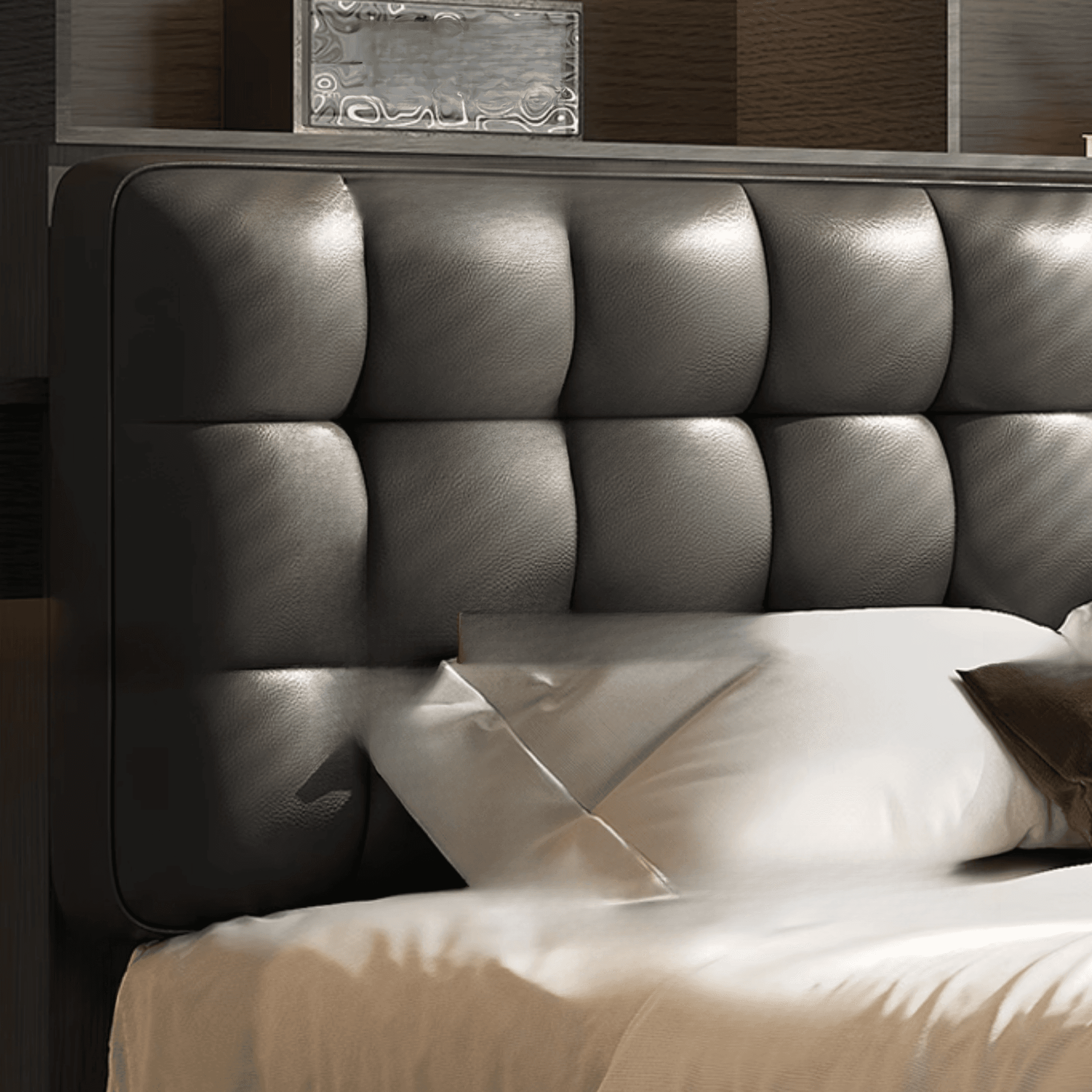 Solid Color Storage Bed with 3 Storage Boxes, Button-tufted Pine Wood Frame for Living Room thumbnail 7