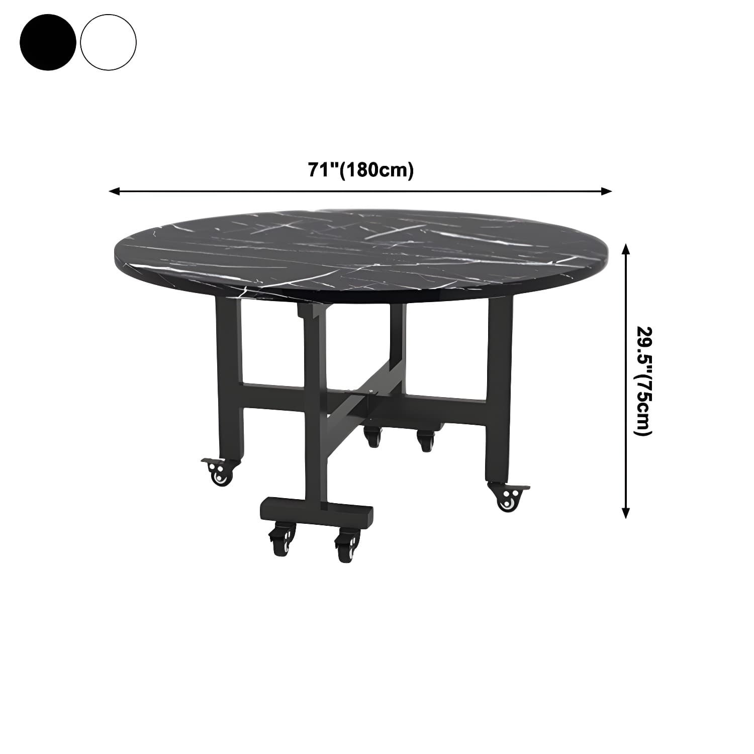 Mid-Century Round Shape Table MDF Folding Standard Dining Table for Kitchen thumbnail 14