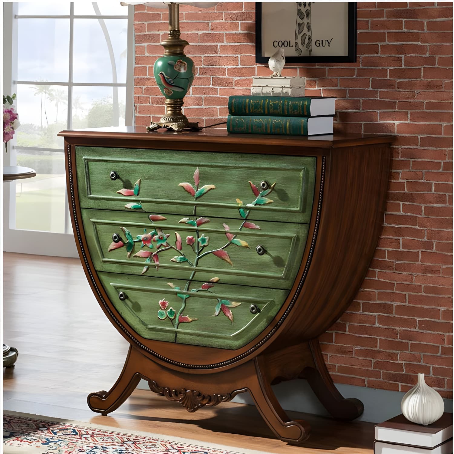 Rustic Wood Chest Vertical Chest with Drawers for Living Room thumbnail 20