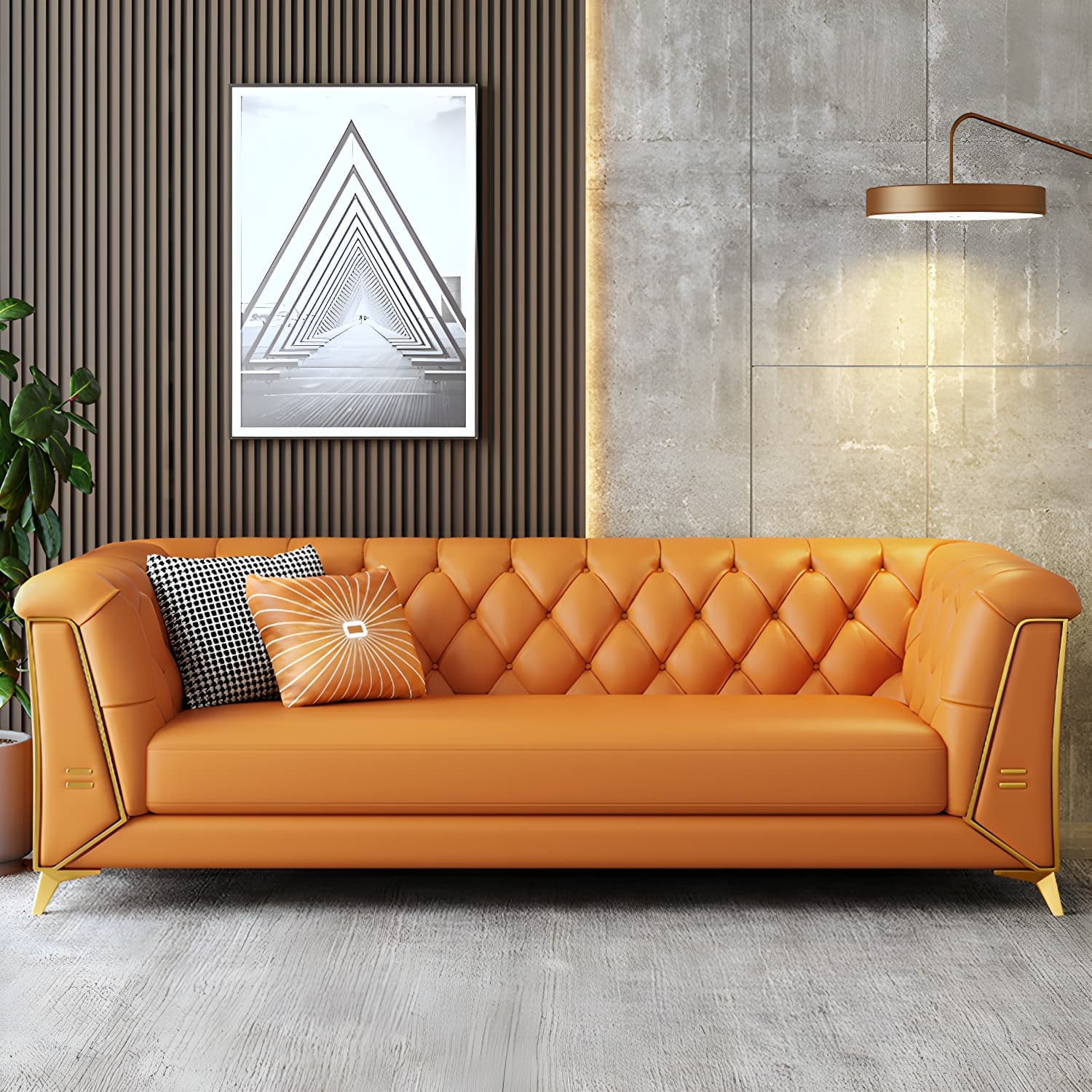 Glam Wood Frame Standard Sofa with Tuxedo Arms in Solid Color thumbnail 11