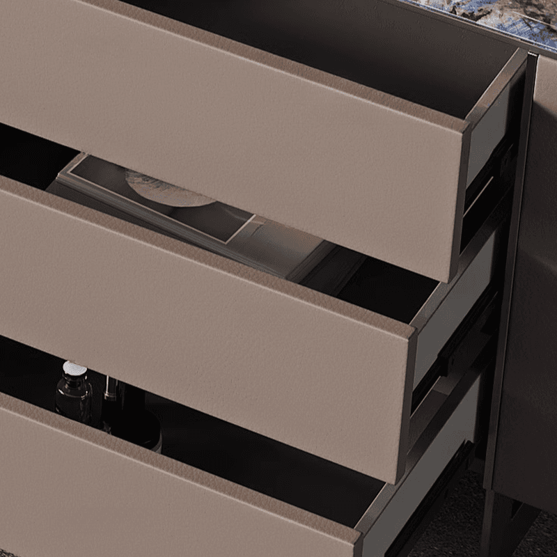 Vanity Set in Tan with 7 Drawers, Scalable and Push-Pull Features thumbnail 8