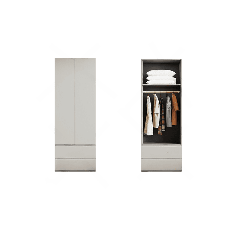Cream Trendy Reclaimed Wood Wardrobe Armoire with Soft Close Drawer, Soft Close Door, Interior Shelves, and Clothing Rod thumbnail 25