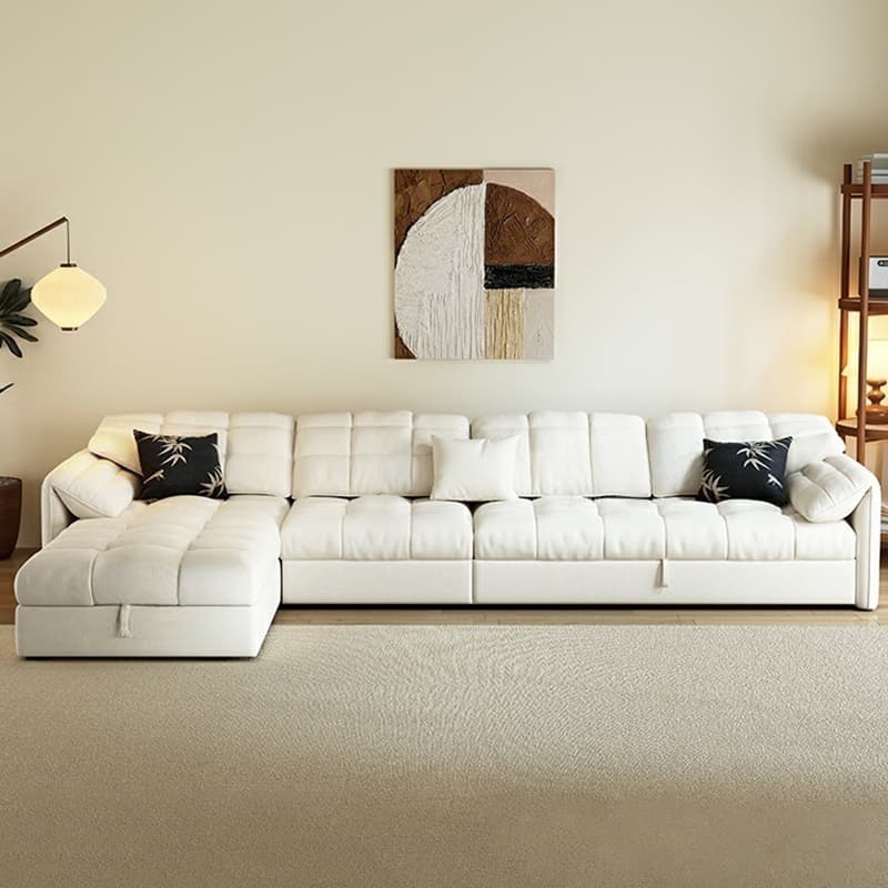 L-Shape/Straight Expandable Tufted Left Hand Facing/Horizontal Sofa Recliner/Sofa Couch with Concealed Support & Hidden Storage thumbnail 4