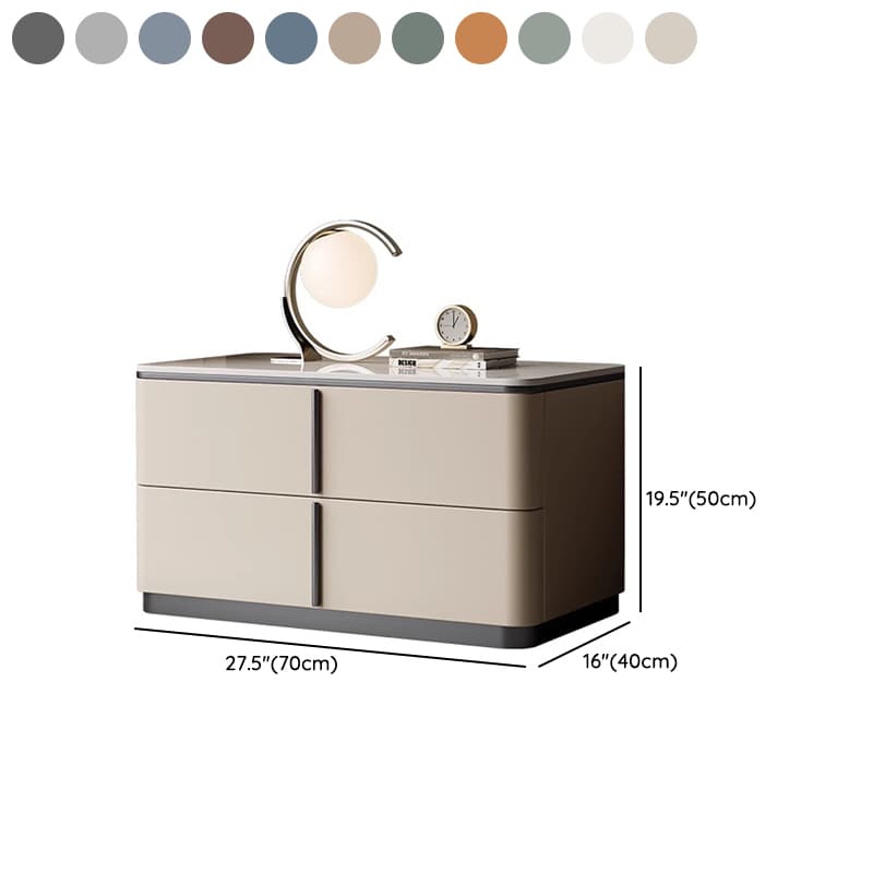 Modish Drawer Storage Bedside Table with 2 Drawers and Sintered Stone Countertop thumbnail 19