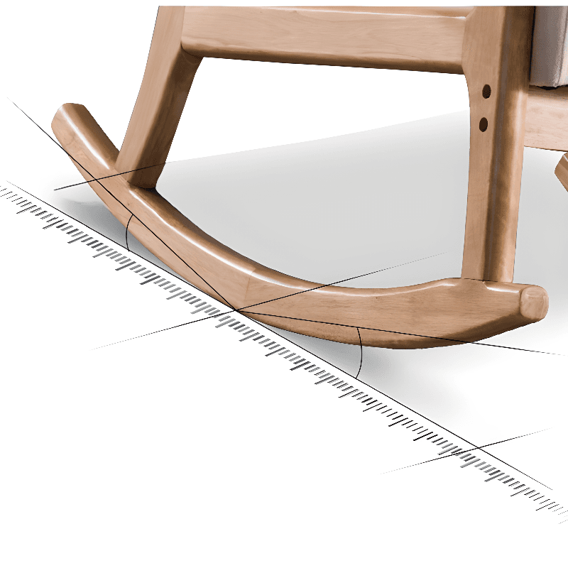 Modern Simple Style Wood Rocking Chair Couch with Cushioned Upholstery & Track Arm thumbnail 10