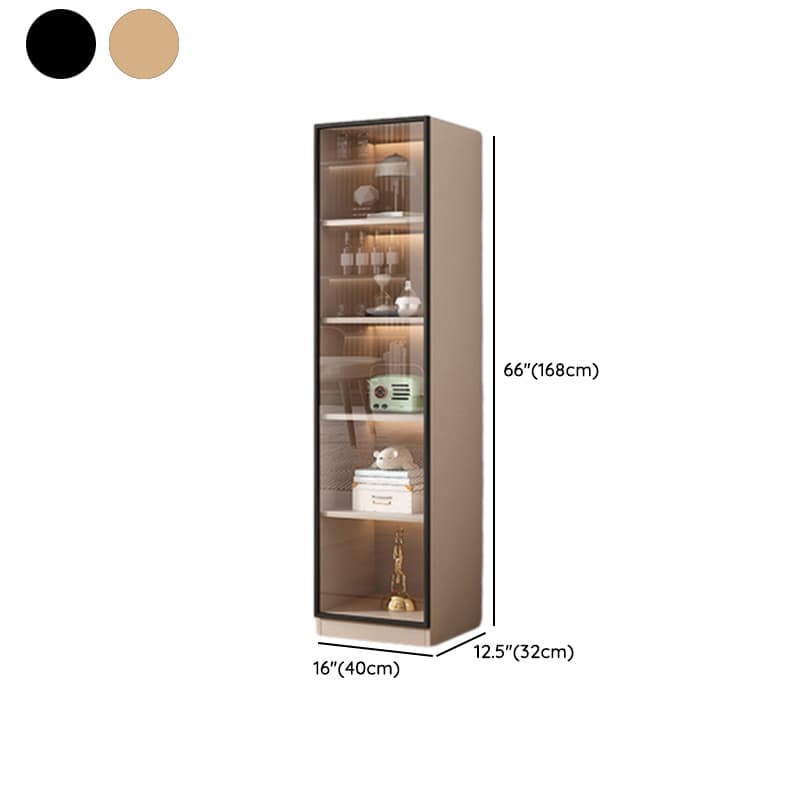 Simple Rectangular Standalone Accent Cabinet with Closet, Laminate Countertop, Glazed Door, and Sand Top thumbnail 13