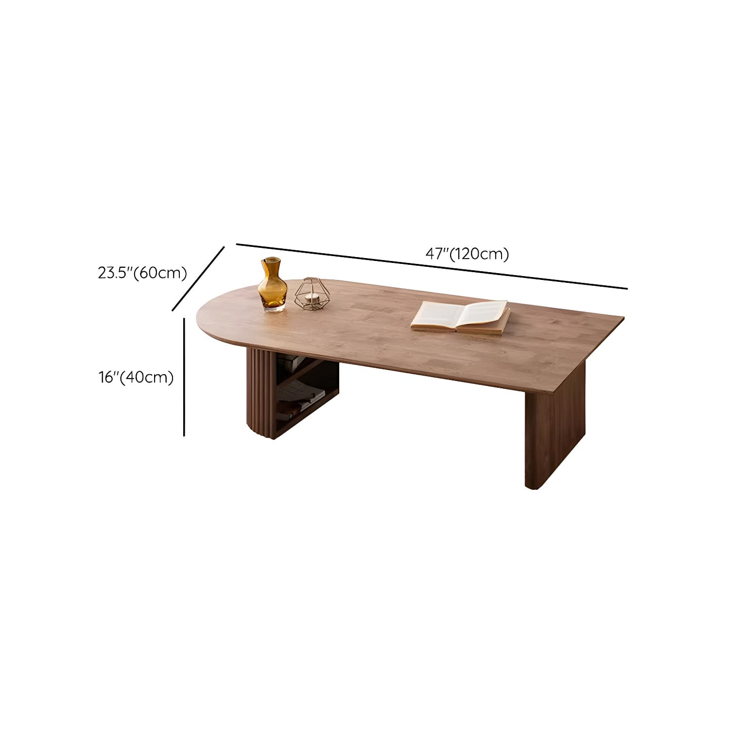 Modern Brown Wood Coffee Table with Rectangular Top and Brown Base thumbnail 10