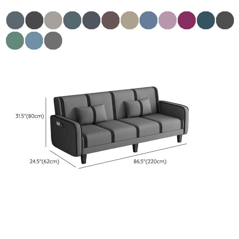 Striped Standard Sofa in Dark Gray/Cerulean/Off-White with Armrest thumbnail 21