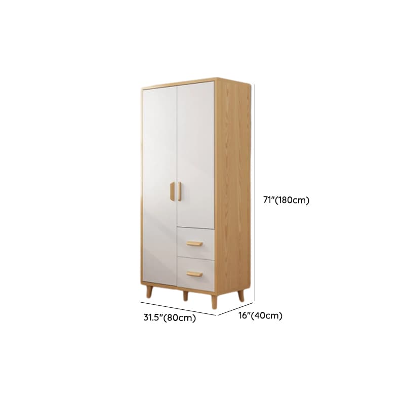 Natural Finish Self-supporting 2-Drawer Wardrobe in Solid and Manufactured Wood thumbnail 10