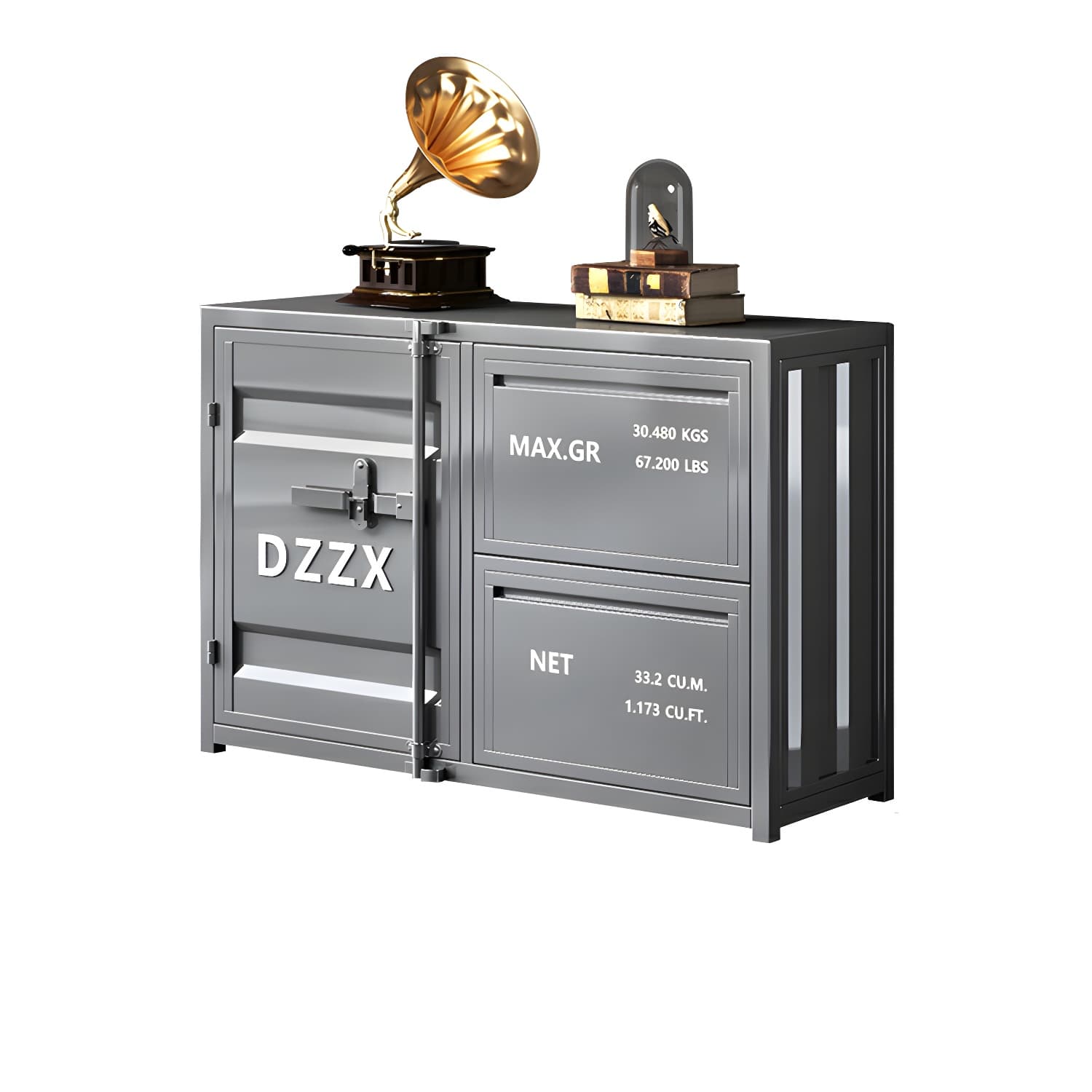 Industrial Metal Sideboard Credenza with Cabinets and Drawers thumbnail 7