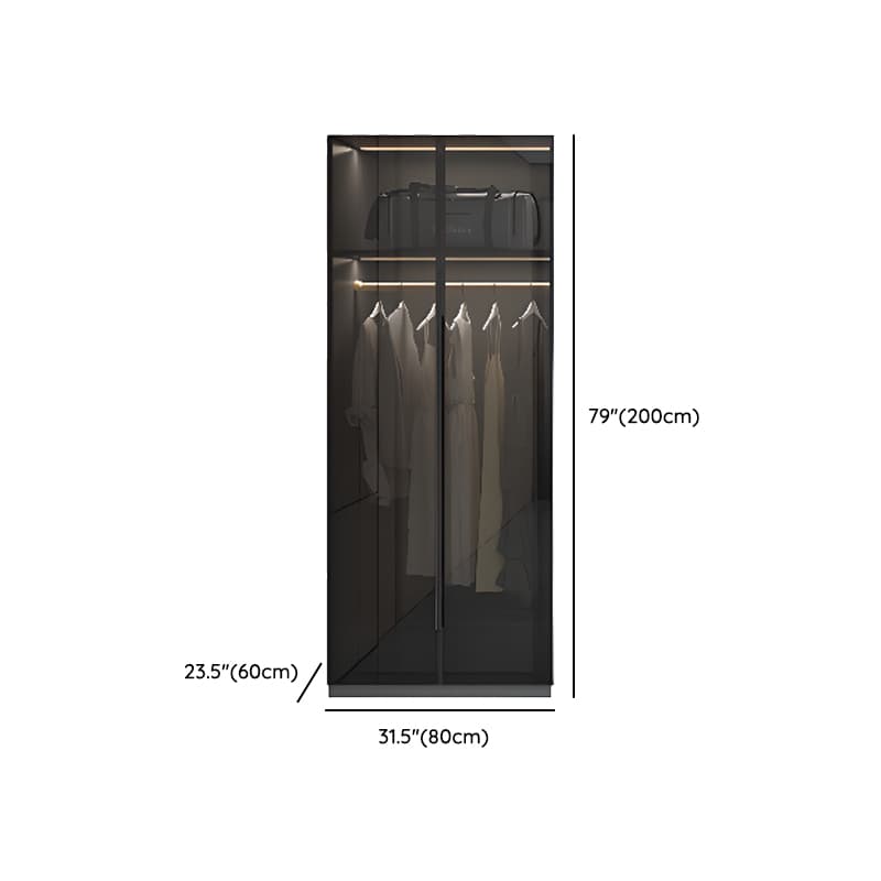Midnight Black Unattached Lumber Armoire Cabinet with Soft Close Door, Interior Shelves, Clothing Rod and Soft Close Drawer thumbnail 8