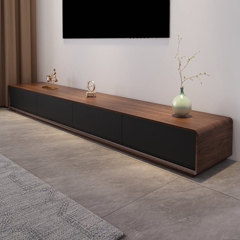Contemporary Oblong Wood TV Stand Console with Storage Drawers thumbnail 5