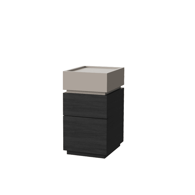 Modish Nightstand With Drawer Organization Featuring 3 Drawers and Laminate Countertop thumbnail 1
