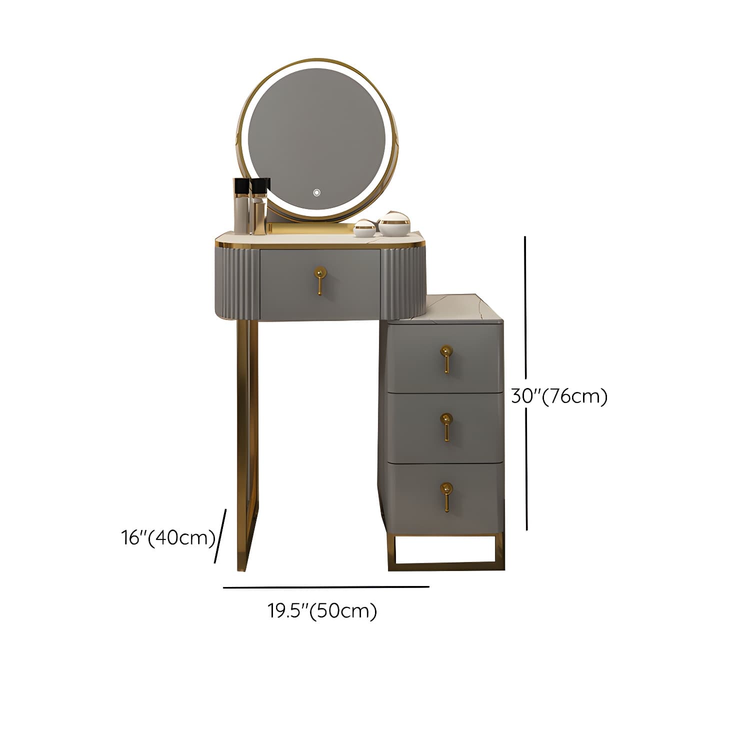Contemporary Makeup Vanity Desk Table 29.9" H Bedroom Makeup Counter thumbnail 22
