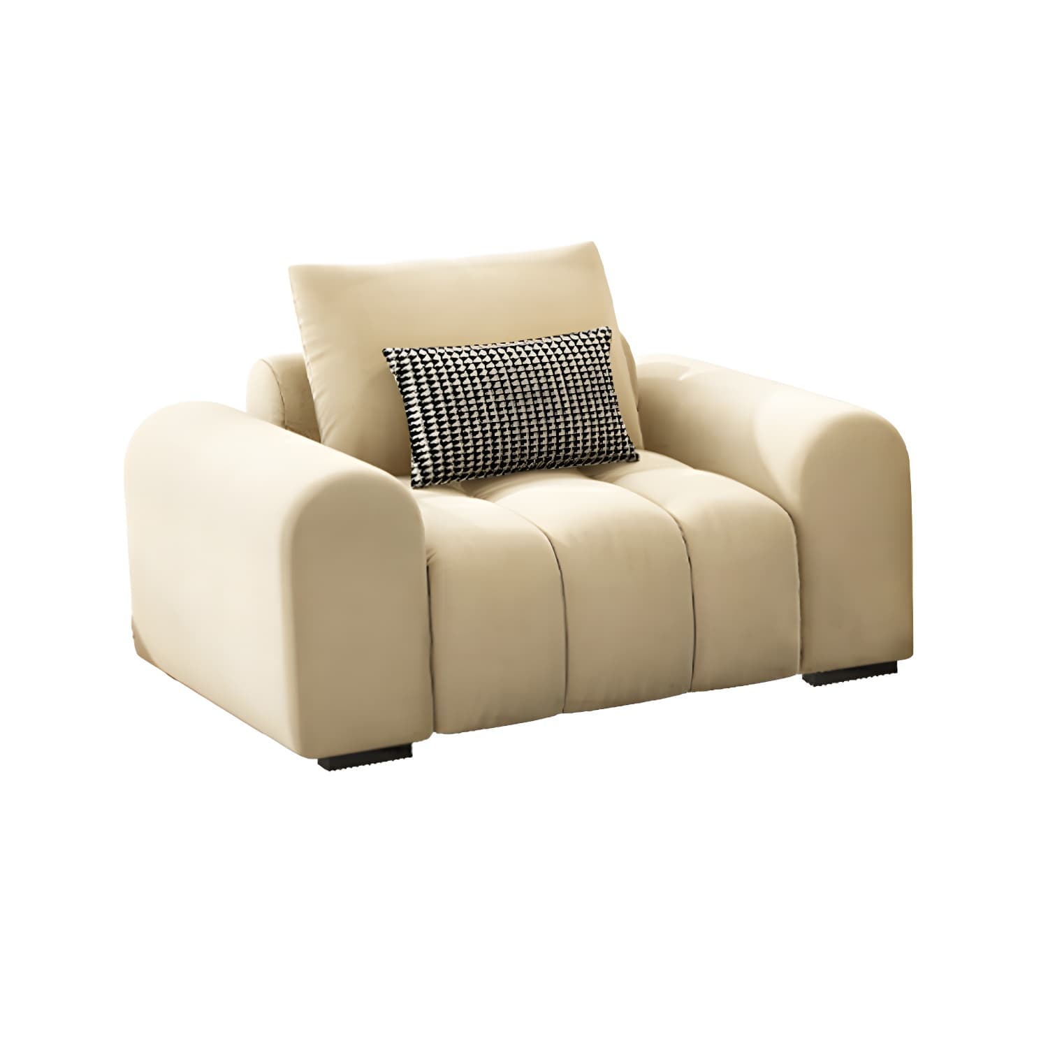 Modern Suede Sectional Sofa with Black Pine Wood Frame and Scratch Resistant Design thumbnail 5