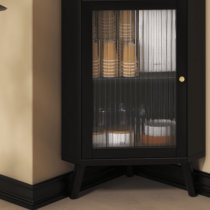 Standalone Corner Beech Midnight Black/Auburn Utility Storage Cabinet with Flexible Shelf, Glazed Door & 2 Cabinets/1 Cabinet thumbnail 8