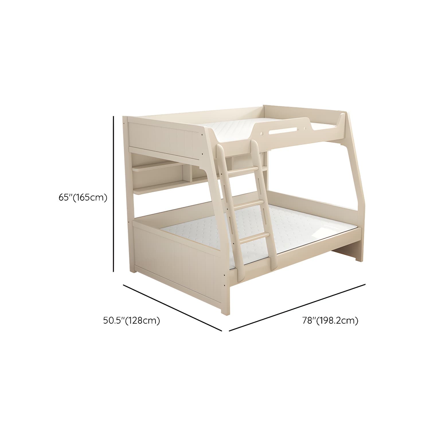 Solid Color Wood Bunk Bed Modern No Distressing Mattress Included Bunk Bed thumbnail 13