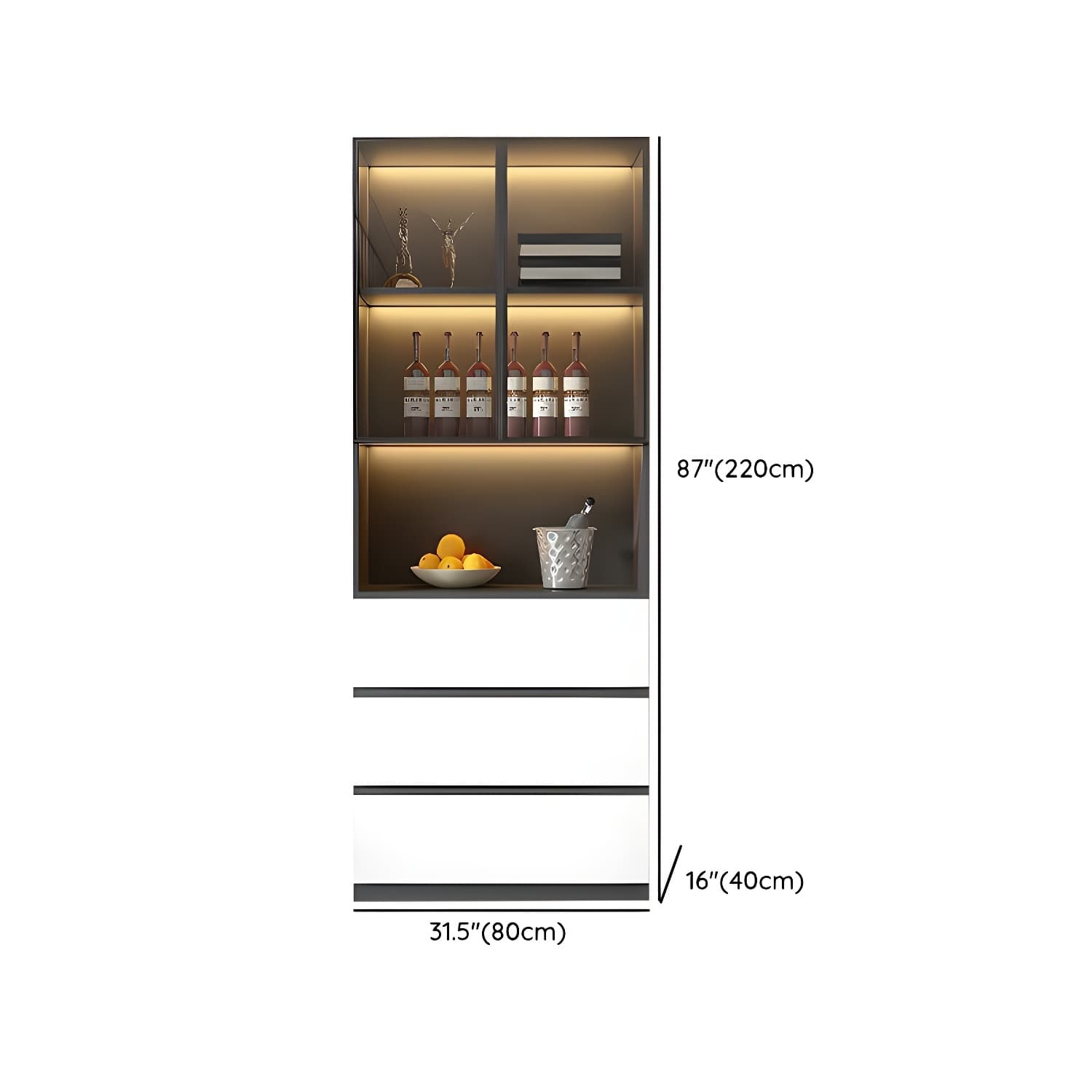 Living Room Modern Stone Sideboard Cabinet with Doors and Drawers thumbnail 8