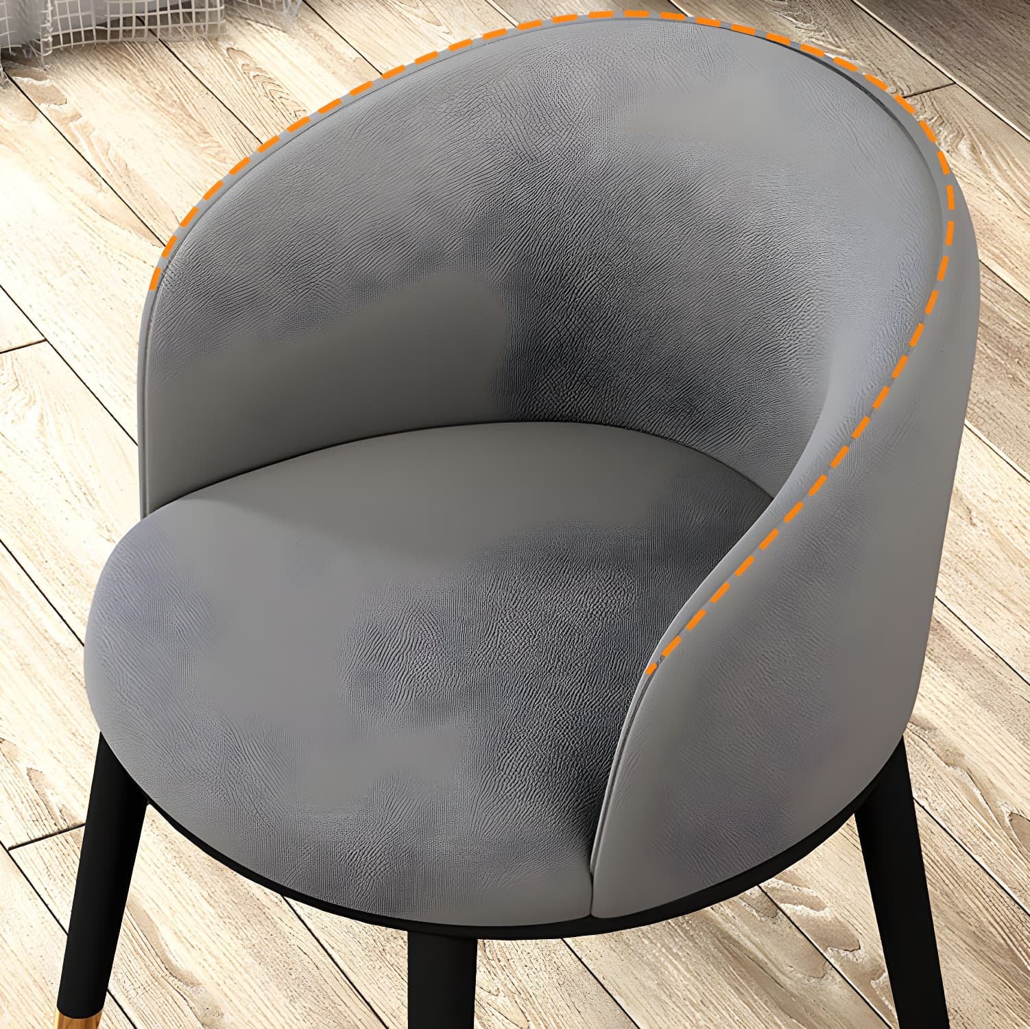 Contemporary Leather Home Arm Chair Solid Back Matte Finish Dining Chair thumbnail 27